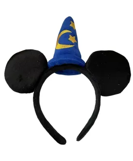 CLGIFT Wizard Sorcerer Mickey Ears, Iridescent and Classic Minnie Ears - Pick Your Color: Silver, Gold, Blue, Rainbow Sparkle, or Red Sequin (Boy Sorcerer)