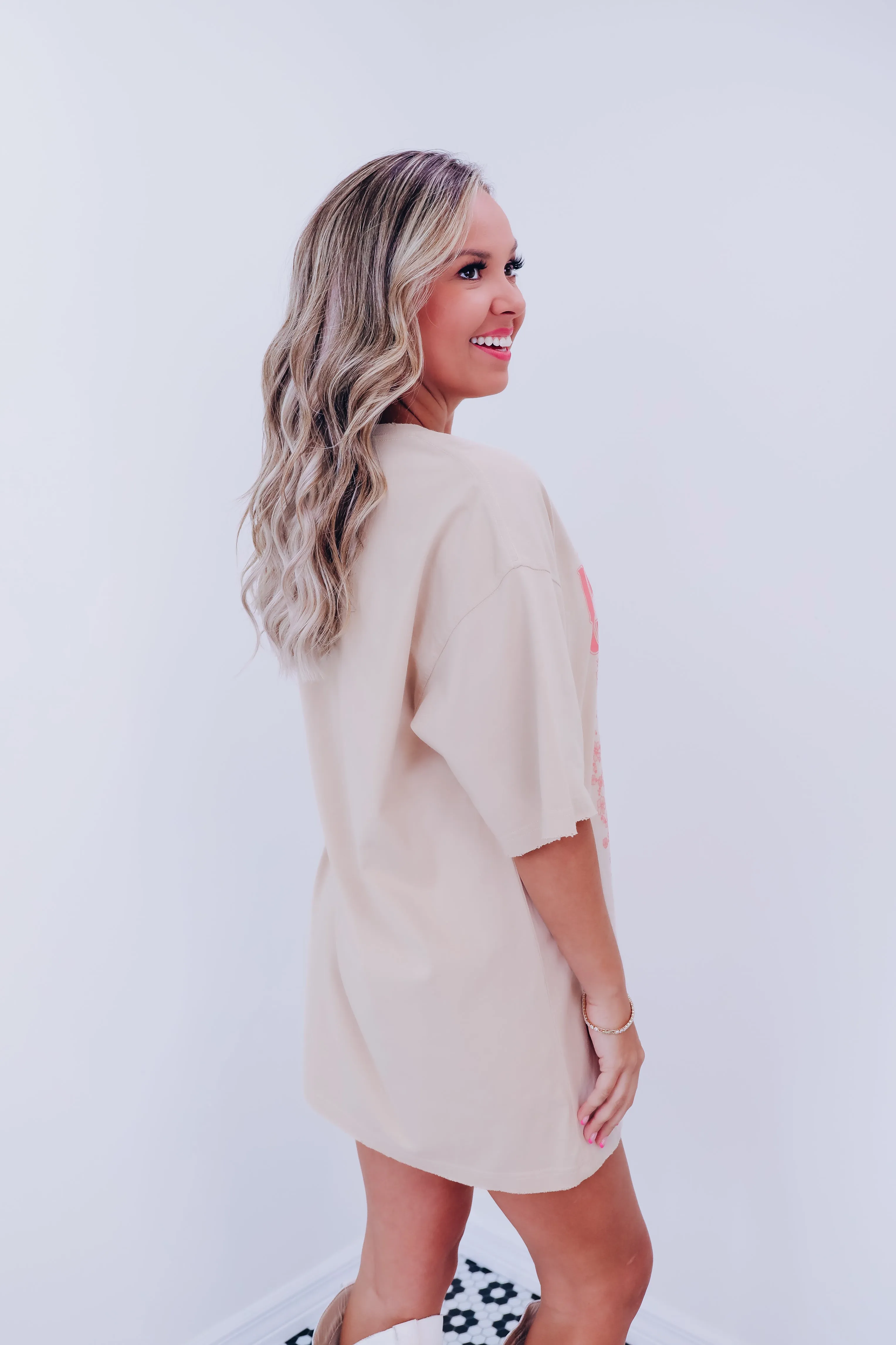 Cowgirl At Heart Graphic Tee - Beige
