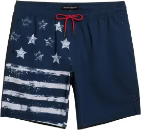 maamgic Mens Swim Trunks 9 Inch with Mesh Lining Bathing Suit Stretch Board Shorts with Zip Pockets for Swimming Shark