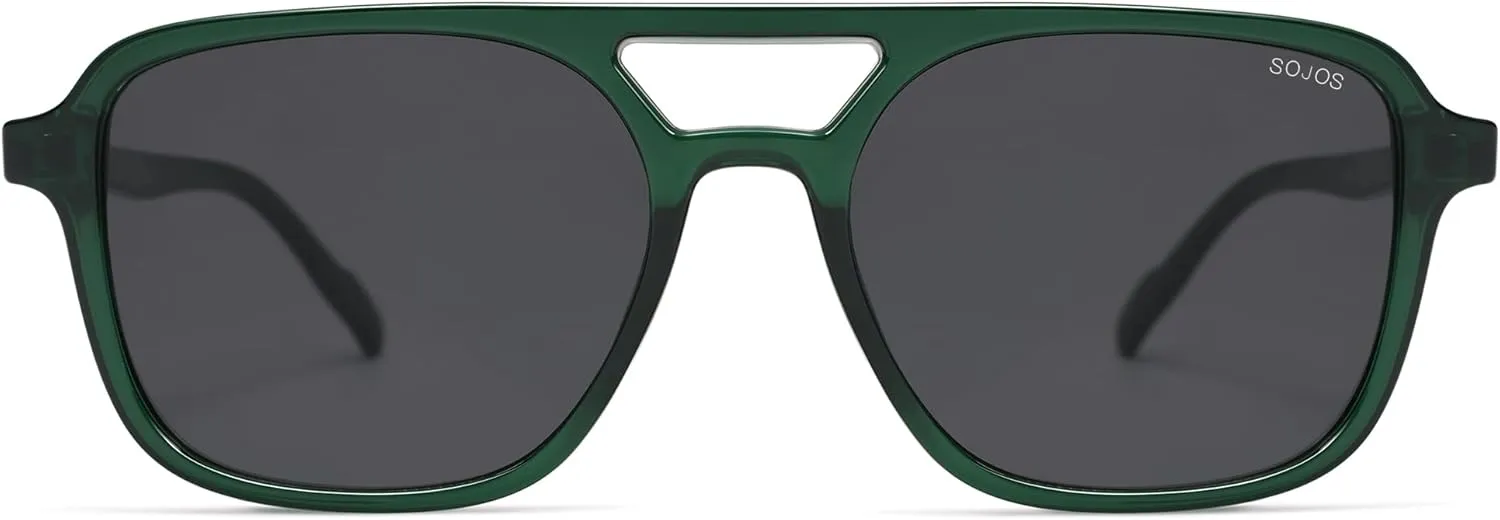 SOJOS Retro Aviator Sunglasses for Women Men,Trendy Rectangle Womens Mens Shades Sun Glasses SJ2202