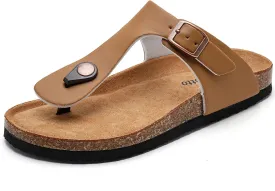 Torotto Boys Girls Flip Flops Comfortable Cork Footbed Thong Sandals with Adjustable Straps(Toddler/Little Kid/Big Kid)