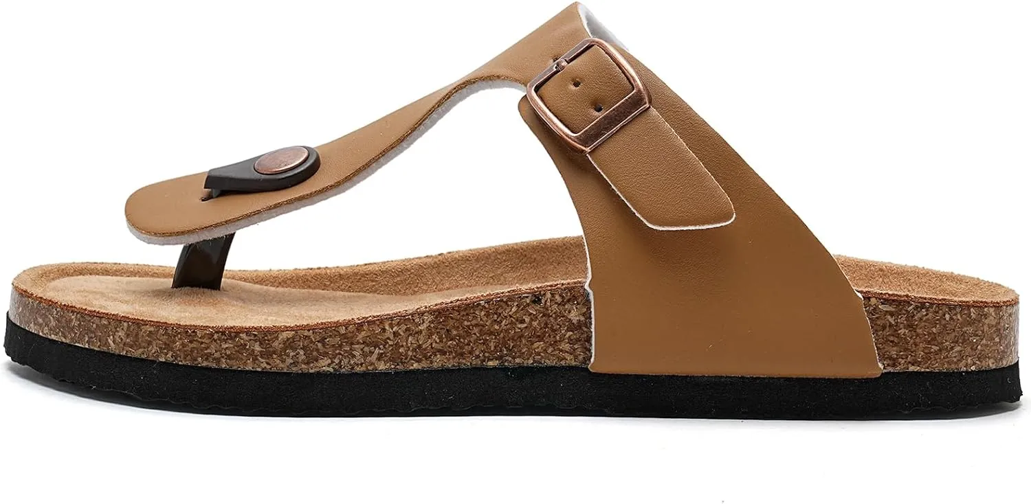Torotto Boys Girls Flip Flops Comfortable Cork Footbed Thong Sandals with Adjustable Straps(Toddler/Little Kid/Big Kid)