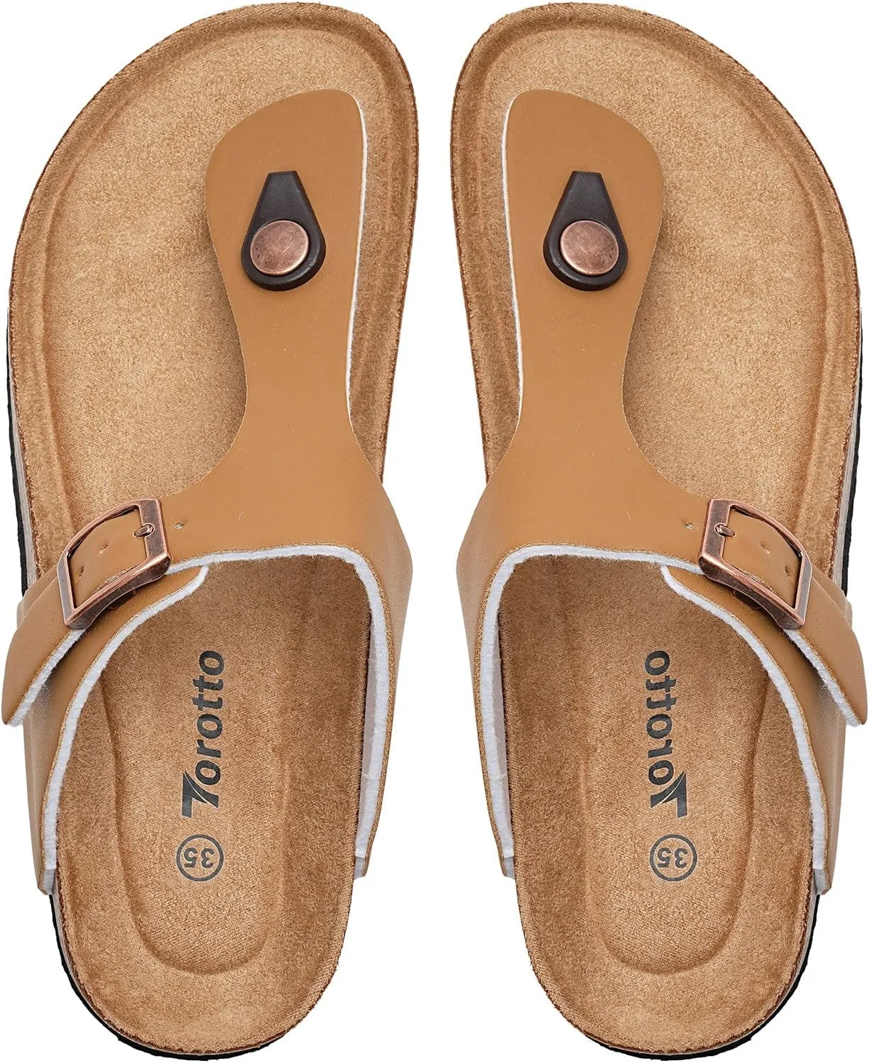 Torotto Boys Girls Flip Flops Comfortable Cork Footbed Thong Sandals with Adjustable Straps(Toddler/Little Kid/Big Kid)