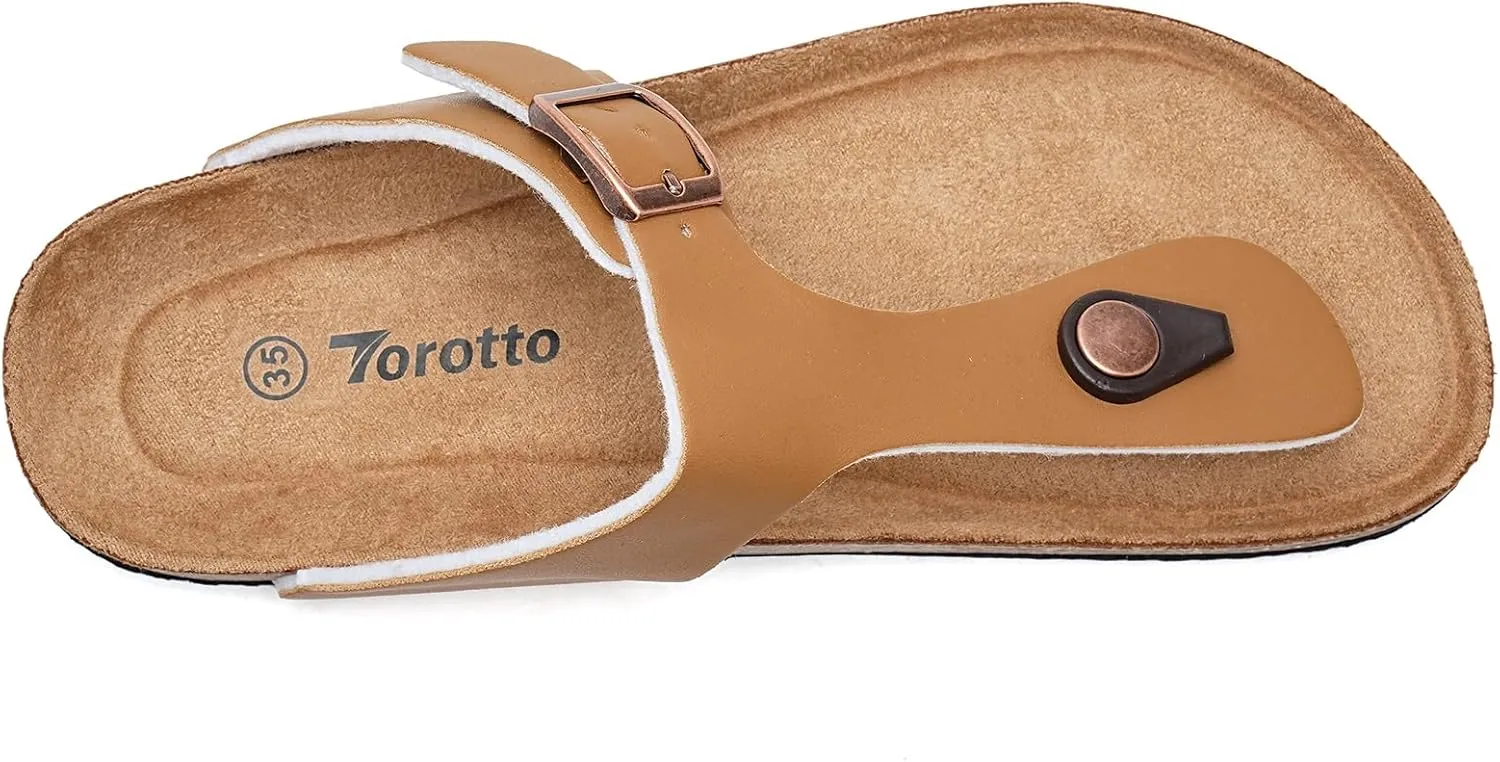 Torotto Boys Girls Flip Flops Comfortable Cork Footbed Thong Sandals with Adjustable Straps(Toddler/Little Kid/Big Kid)