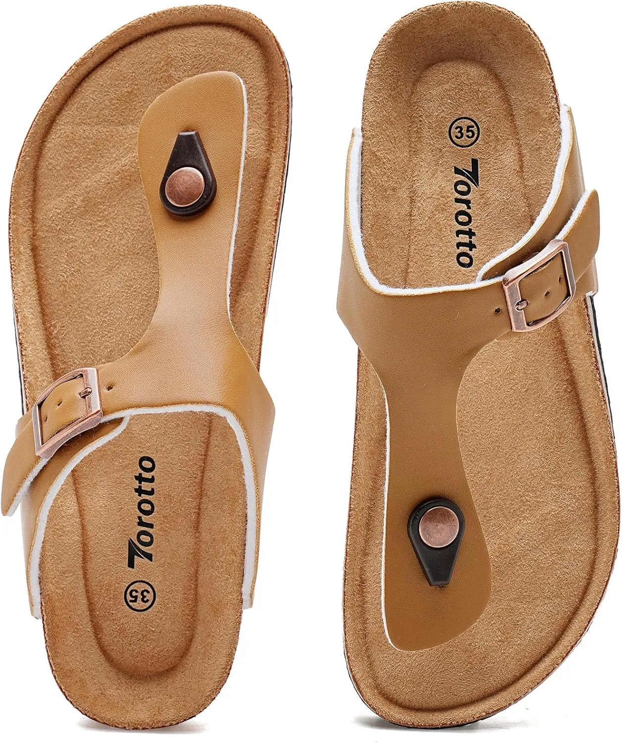 Torotto Boys Girls Flip Flops Comfortable Cork Footbed Thong Sandals with Adjustable Straps(Toddler/Little Kid/Big Kid)